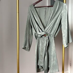 Zara satin romper with wide sleeves